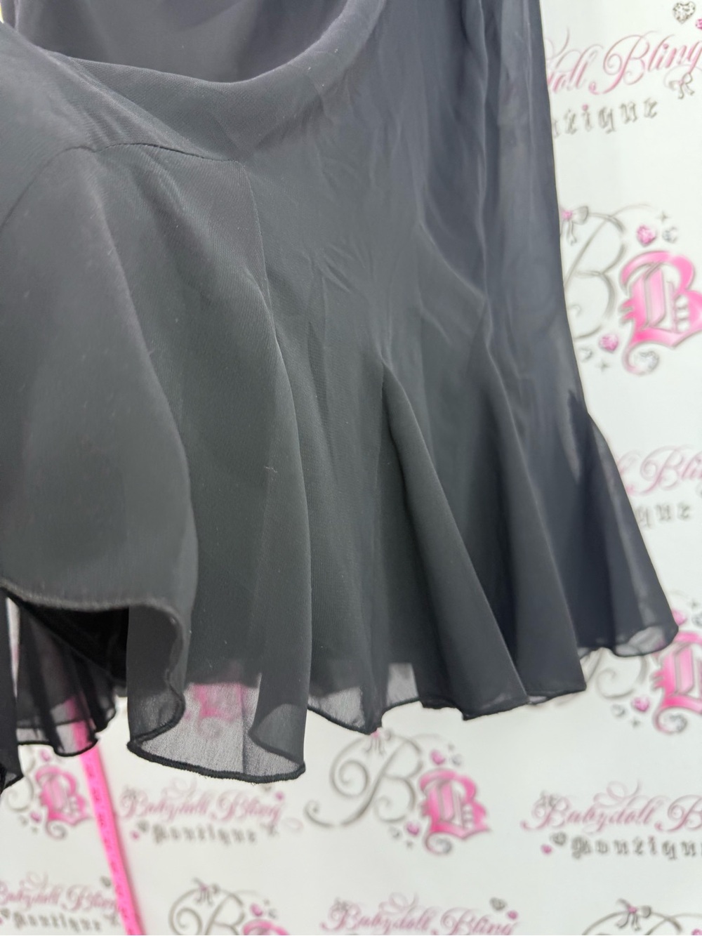 JS Collections skirt ruffle hem fairy Black Circle Skirt with Flounced Hem - Picture 4 of 9